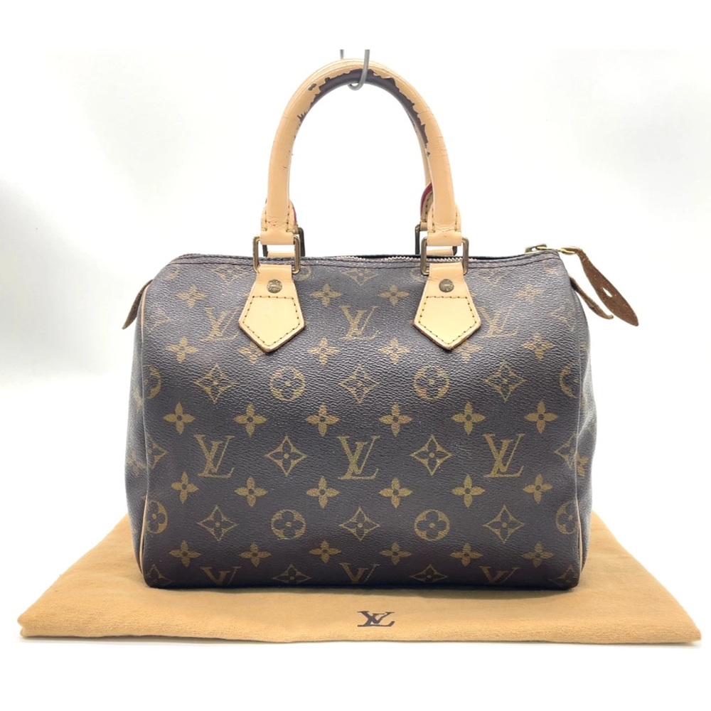 Authentic Louis Vuitton Monogram Speedy 25 M41528 Hand Bag W/Dustbag FREE GWP